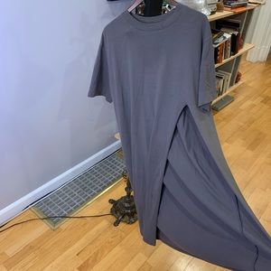 Oak + Fort Grey T-Shirt Dress w/ High Side Slit One Size (OS) Casual
